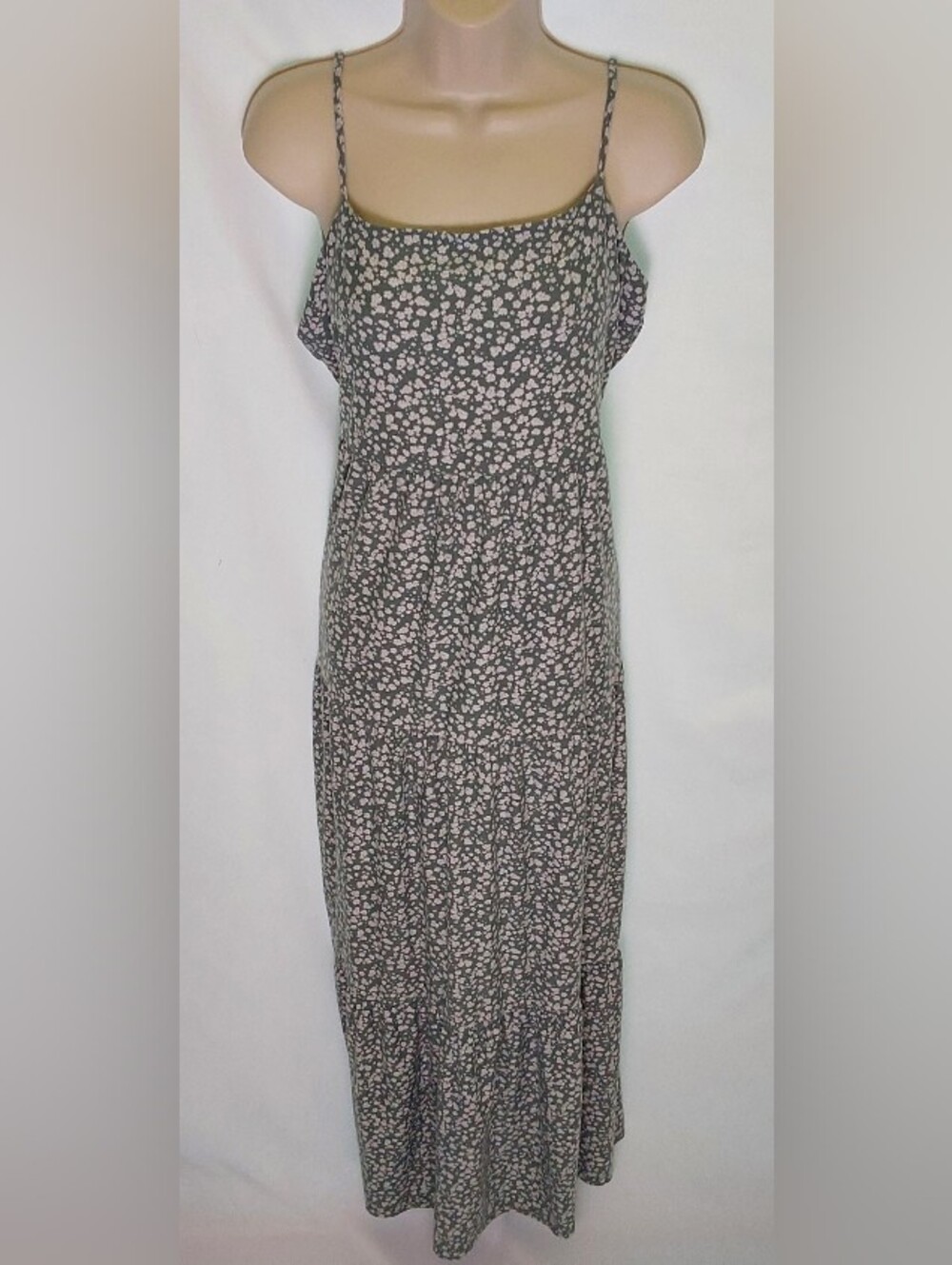 SO Gray Maxi Dress with White Floral Print